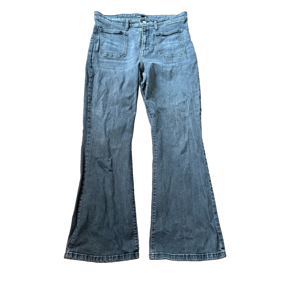 Lucky Brand Stevie High Rise Flare Jeans Womens Black Dark Wash Denim 14/32 A‎